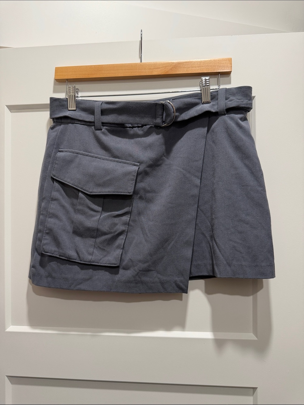 Abercrombie & Fitch Slate Wrap Skort with Utility Pocket